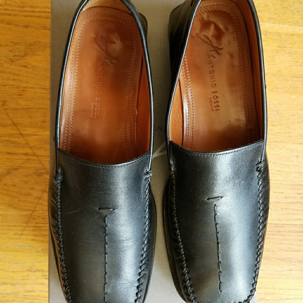 Antonio Bossi men's black leather shoes. Size 9.